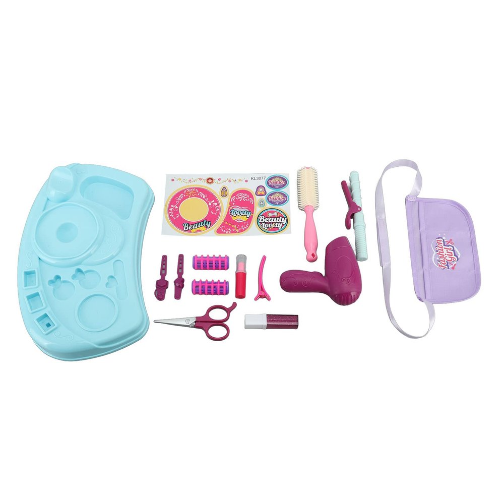 Kids Hair Salon Playset, Hair Styling Toys for Girls and Boys, Barber Hairdresser Kit with Comb Scissors Hair Dryer, Complete Accessories for Kids Over 3 Years Old
