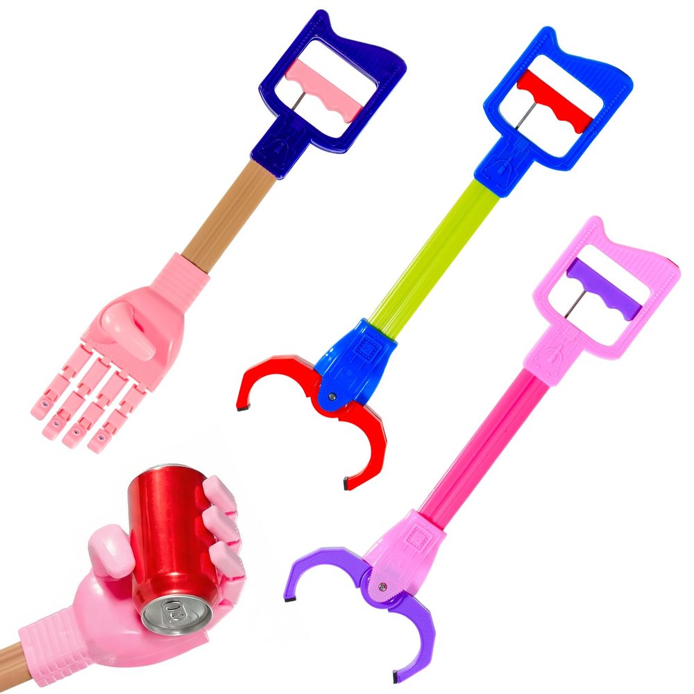 Duseu 3PCS Grabber Toy for Kids, 15.7 inch Robot Arm Claw Grabber, Robotic Hand Grabber Pickup Tool, Hand-Eye Coordination Interactive Toys