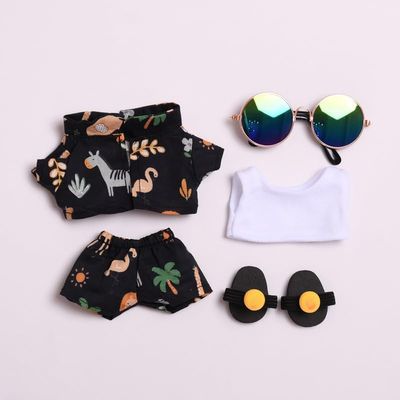10 cm, 17 cm, 38 cm, Trendy Dolls Change Clothes, Casual and Cute Suits (Black Beach Suit Five-Piece Set)