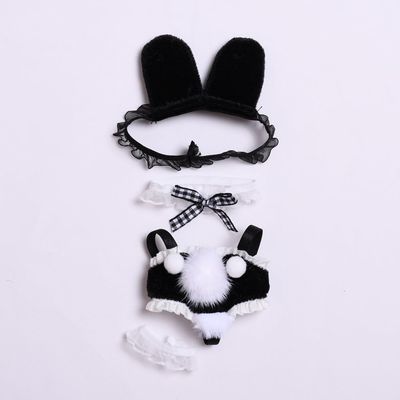 10 cm, 17 cm, 38 cm, Trendy Dolls Change Clothes, Casual and Cute Suits (Black Hairball Bunny Suit)