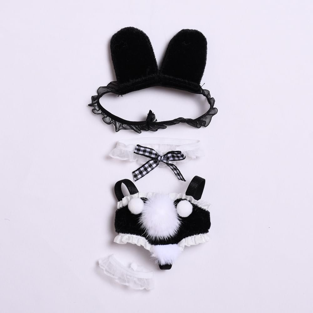 10 cm, 17 cm, 38 cm, Trendy Dolls Change Clothes, Casual and Cute Suits (Black Hairball Bunny Suit)