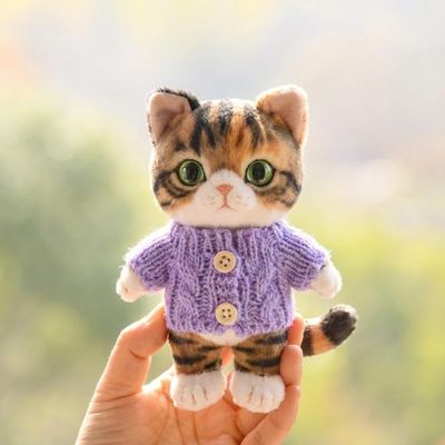 10 cm, 17 cm, 38 cm, Trendy Dolls Change Clothes, Casual and Cute Suits (Purple Button-Down Sweater)