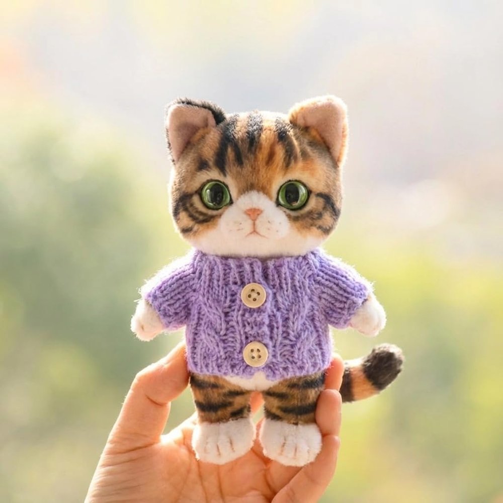 10 cm, 17 cm, 38 cm, Trendy Dolls Change Clothes, Casual and Cute Suits (Purple Button-Down Sweater)