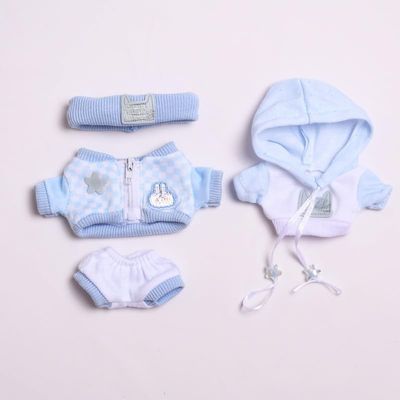 10 cm, 17 cm, 38 cm, Trendy Dolls Change Clothes, Casual and Cute Suits (Blue Jacket Sweater Four-Piece Set)