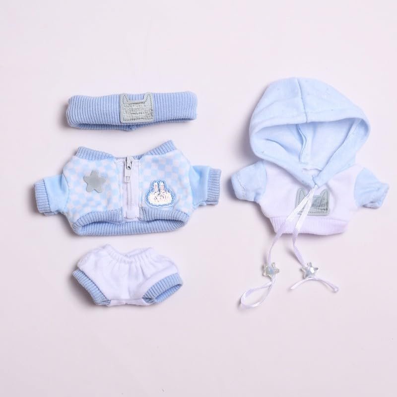 10 cm, 17 cm, 38 cm, Trendy Dolls Change Clothes, Casual and Cute Suits (Blue Jacket Sweater Four-Piece Set)
