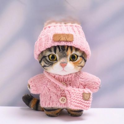 10 cm, 17 cm, 38 cm, Trendy Dolls Change Clothes, Casual and Cute Suits (Light Pink Button Sweater B Three-Piece Set (10cm))