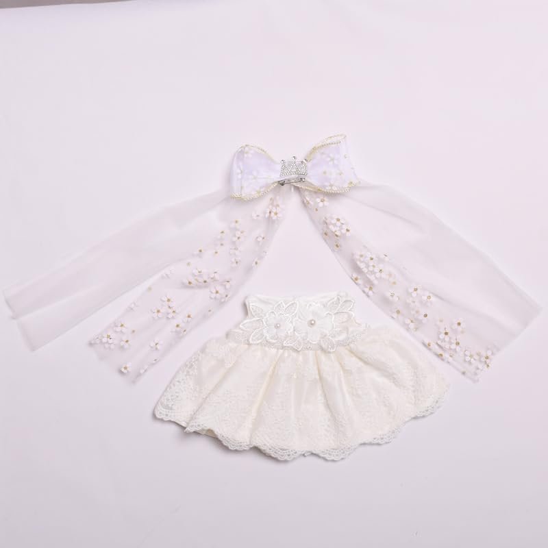 10 cm, 17 cm, 38 cm, Trendy Dolls Change Clothes, Casual and Cute Suits (White Crown Wedding Dress Set (38cm))