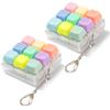2 Pcs Creamy Keyboard Fidget Toy, 9 Keys Cute Clicker Keyboard Fidget for Adults Relieve Stress and Anxiety Decompression Green Keyboard Fidget Keychain view 1