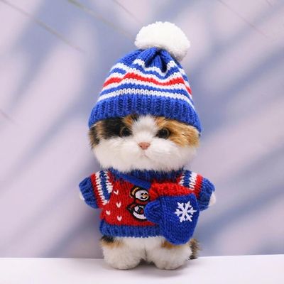 10 cm, 17 cm, 38 cm, Trendy Dolls Change Clothes, Casual and Cute Suits (Snowman Blue Sweater Set)