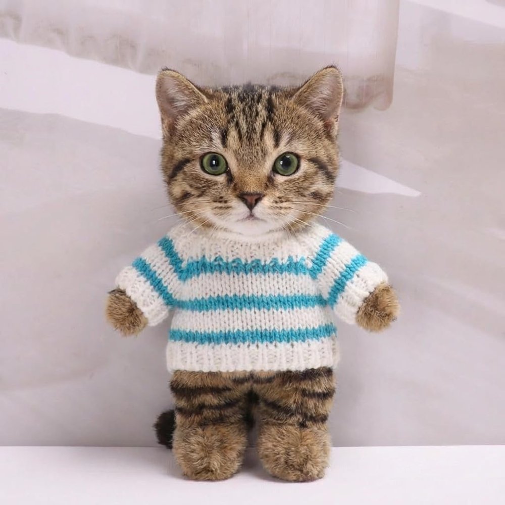 10 cm, 17 cm, 38 cm, Trendy Dolls Change Clothes, Casual and Cute Suits (Blue Striped Sweater (10cm))