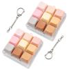 2 Pcs Creamy Keyboard Fidget Toy, 9 Keys Cute Clicker Keyboard Fidget for Adults Relieve Stress and Anxiety Decompression Keyboard Fidget Keychain view 1