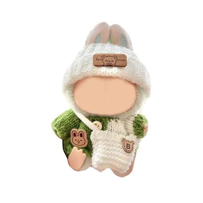 3Pieces Dolls Clothing Set with Knitted Sweater Hat and Bag for 17cm Pendant Dolls Outfit Display Dressingup