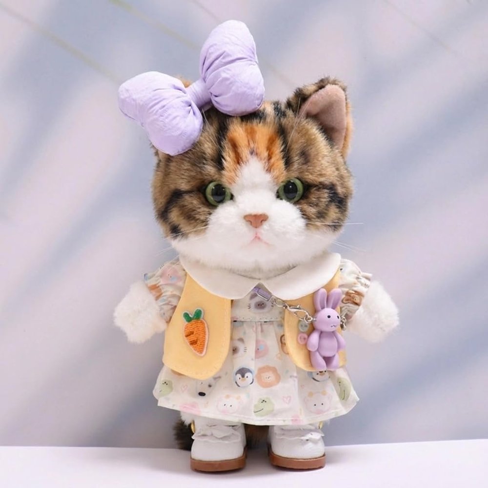 10 cm, 17 cm, 38 cm, Trendy Dolls Change Clothes, Casual and Cute Suits (Purple Bow Animal Dress Set)