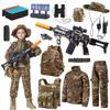 Lcirvti Kids Military Costume Set with Toy Gun, Camouflage Tactical Gear, Complete Army Uniform with AccessoriesBoy soldier role (7-8Years/130) view 1