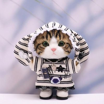 10 cm, 17 cm, 38 cm, Trendy Dolls Change Clothes, Casual and Cute Suits (Cat Stripe Set (10cm))