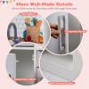 Costzon Dual-Sided Kids Kitchen Playset, Wooden Toddler Play Toy w/Real Lights & Sounds, Dispenser, Range Hood, Storage, Microwave & Cookware Utensils, Pretend Play Kitchen for Kids 3+ Years (White) view 4