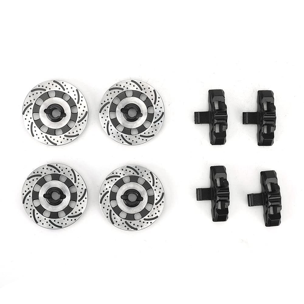 RC Brake Disc Wheel Parts Fit for Unlimited Desert Racer UDR 1/7 RC Car, Aluminum Alloy Brake Disc Set, Non - Directional Brake Surface Finish, Lightweight Upgrade Accessor (Black)