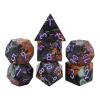 7-Piece Resin Polyhedral Dice Set with Skull, Pumpkin, Bat, and Twig Prints for Halloween and Year-Round Tabletop RPG Gaming(Skulls) view 1