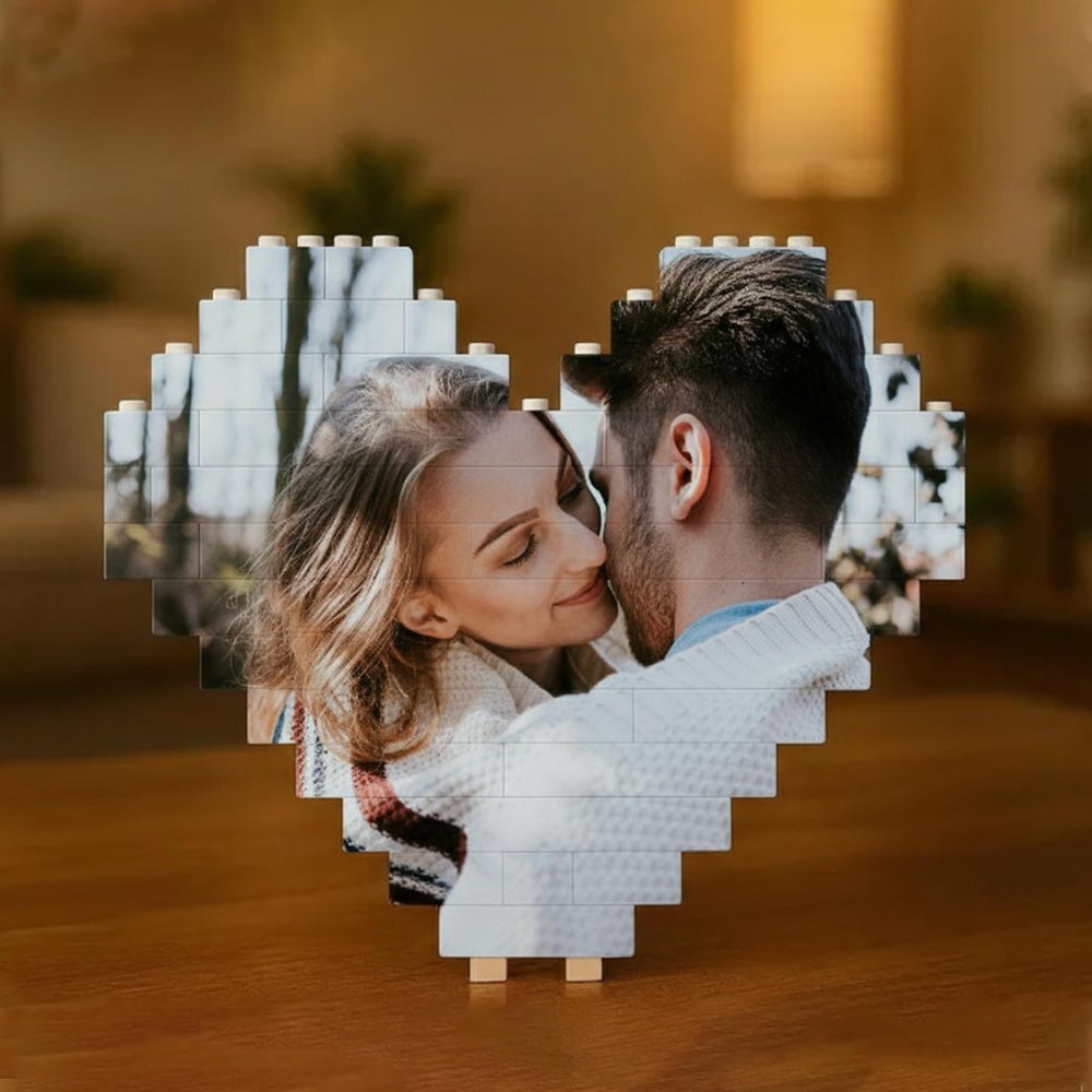 Noni Personalized Building Brick Photo Block Custom Picture Display with Name Couple Photo Block, Brick Portrait for Women, Men Valentines Day, Birthday, Anniversary & Home Dcor Style 01