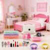 118Pcs Dollhouse Mini Jewelry Storage Case Cosmetic Hand Bag Towel Bathroom Set Accessories Toothbrush Shampoo Purse Decor Doll Backpack Girl Micro Scene Ature Makeup Shoes Glasses Money Mask DIY view 4