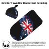 Patriotic Australian Hopping Kangaroo Australia Flag Baby Stuff Swaddle Blanket with Beanie Set, Soft Print Baby Blanket Swaddle Sack for Boy and Girl view 2