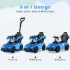 Licensed Toyota Ride on Push Car by OLAKIDS, 3 in 1 Toddlers Sliding Walking Toy with Parent Control Handle, Removable Guardrails, Underneath Storage (Blue) view 4