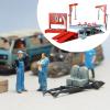 KiBcsLic 1/64 Garage Lift Kit Realistic SimulationMiniature Garage Pretend Play Toy Can Move up and Down DIY Car Repair Shop Scene view 2