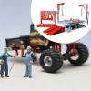KiBcsLic 1/64 Garage Lift Kit Realistic SimulationMiniature Garage Pretend Play Toy Can Move up and Down DIY Car Repair Shop Scene view 4