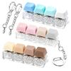 3 PCS Keyboard Fidget Toy, Keyboard Fidget Keychain 4-in-1 Keyboard Decompression Button Finger Clicker Toys, Button Stress Relief Fidget Valentines Gifts Stuffers for Kids Women(Morandi Blue White) view 1