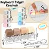 3 PCS Keyboard Fidget Toy, Keyboard Fidget Keychain 4-in-1 Keyboard Decompression Button Finger Clicker Toys, Button Stress Relief Fidget Valentines Gifts Stuffers for Kids Women(Morandi Blue White) view 4