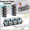 3 PCS Keyboard Fidget Toy, Keyboard Fidget Keychain 4-in-1 Keyboard Decompression Button Finger Clicker Toys, Button Stress Relief Fidget Valentines Gifts Stuffers for Kids Women(Tran Black) view 2