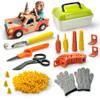 Cardboard Construction Kit for Kids 150 Pcs Cardboard Cutter Safe Kids Tool Set for Todder with Storage Box,Creative Educational Toys Gift for Boys and Girls view 1