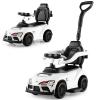 Licensed Toyota Ride on Push Car by OLAKIDS, 3 in 1 Toddlers Sliding Walking Toy with Parent Control Handle, Removable Guardrails, Underneath Storage (White) view 1