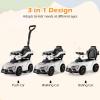 Licensed Toyota Ride on Push Car by OLAKIDS, 3 in 1 Toddlers Sliding Walking Toy with Parent Control Handle, Removable Guardrails, Underneath Storage (White) view 4
