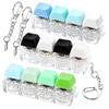 3 PCS Keyboard Fidget Toy, Keyboard Fidget Keychain 4-in-1 Keyboard Decompression Button Finger Clicker Toys, Button Stress Relief Fidget Valentines Gifts Stuffers for Kids (Green Blue Black White) view 1
