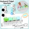 3 PCS Keyboard Fidget Toy, Keyboard Fidget Keychain 4-in-1 Keyboard Decompression Button Finger Clicker Toys, Button Stress Relief Fidget Valentines Gifts Stuffers for Kids (Green Blue Black White) view 2