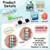 3 PCS Keyboard Fidget Toy, Keyboard Fidget Keychain 4-in-1 Keyboard Decompression Button Finger Clicker Toys, Button Stress Relief Fidget Valentines Gifts Stuffers for Kids (Green Blue Black White) view 4