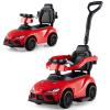 Licensed Toyota Ride on Push Car by OLAKIDS, 3 in 1 Toddlers Sliding Walking Toy with Parent Control Handle, Removable Guardrails, Underneath Storage (Red) view 1