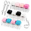 3 PCS Keyboard Fidget Toy, Keyboard Fidget Keychain 4-in-1 Keyboard Decompression Button Finger Clicker Toys, Button Stress Relief Fidget Valentines Gifts Stuffers for Kid Women(Black Pink Blue Rose) view 1