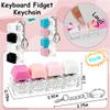 3 PCS Keyboard Fidget Toy, Keyboard Fidget Keychain 4-in-1 Keyboard Decompression Button Finger Clicker Toys, Button Stress Relief Fidget Valentines Gifts Stuffers for Kid Women(Black Pink Blue Rose) view 2
