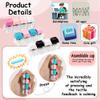 3 PCS Keyboard Fidget Toy, Keyboard Fidget Keychain 4-in-1 Keyboard Decompression Button Finger Clicker Toys, Button Stress Relief Fidget Valentines Gifts Stuffers for Kid Women(Black Pink Blue Rose) view 4