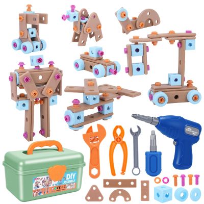stochastic box Kids Tool Set with Electric Drill 172 Pcs Electric Construction Tools for Kids with Toolbox,Kids Construction Building Toy for Boys Girls Birthday Gifts