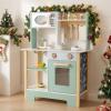 Costzon Kids Play Kitchen, Wooden Toy Kitchen w/Microwave, Water Sink, Oven, Stoves & Cookware Accessories, Pretend Kitchen Playset with Storage for Toddlers, Gift for Boys and Girls Aged 3+ view 2