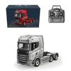 FunXylophy 1/18 RC Semi Truck, 6x4 Heavy Duty Semi Trailer Remote Control Truck with Rear Wheel Drive and LED Lights, Sound Effects, Construction Vehicles for Adult (Grey) view 1