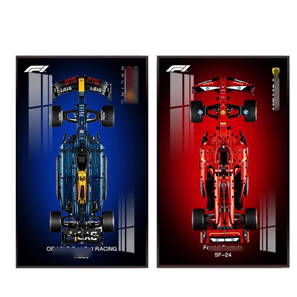DSJBGSS Wall Mount Display Wallboard 42207 Racing Car 42206 - Wall Photo Frame, Mount for Building Set(42206+42207)