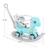 Toddler Rocking Horse of 4 Modes: Balance Bike, Ride on Toy with Push Handle &Detachable Balance Board and Footrest, High Backrest & Sound, HDPE Baby Toy/Gift for 1-3 Year Old Boys Girls. (Blue) view 2