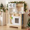 Costzon Kids Play Kitchen, Wooden Toy Kitchen w/Microwave, Water Sink, Oven, Stoves & Cookware Accessories, Pretend Kitchen Playset with Storage for Toddlers, Gift for Boys and Girls Aged 3+ view 2