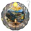 10-Inch Metal Wind Spinner Lit Candle on Wooden Table 3D Wind Spinner, Unique Metal Hanging Kinetic Wind Sculpture Ornament Gifts for Women Yard Art Garden Patio Lawn Indoor Outdoor Decor view 1
