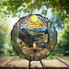 10-Inch Metal Wind Spinner Lit Candle on Wooden Table 3D Wind Spinner, Unique Metal Hanging Kinetic Wind Sculpture Ornament Gifts for Women Yard Art Garden Patio Lawn Indoor Outdoor Decor view 2