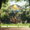 10-Inch Metal Wind Spinner Lit Candle on Wooden Table 3D Wind Spinner, Unique Metal Hanging Kinetic Wind Sculpture Ornament Gifts for Women Yard Art Garden Patio Lawn Indoor Outdoor Decor view 4